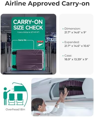 Crimson purple hardside 22 inch luggage — photo 3