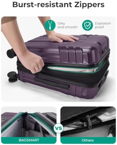 Crimson purple hardside 22 inch luggage — photo 4