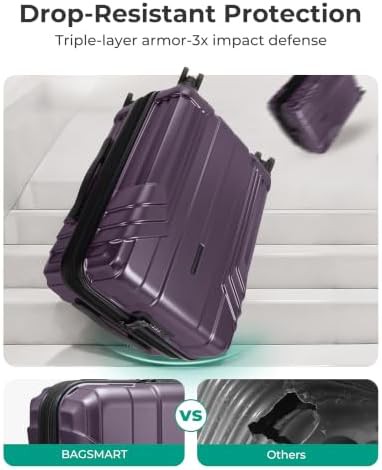 Crimson purple hardside 22 inch luggage — photo 5