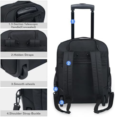 Black waterproof underseat 16 inch suitcase — photo 4
