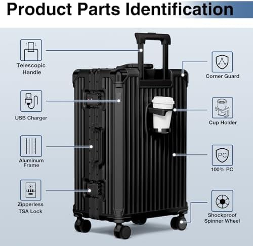 Aluminum frame zipperless 20 inch suitcase — photo 4